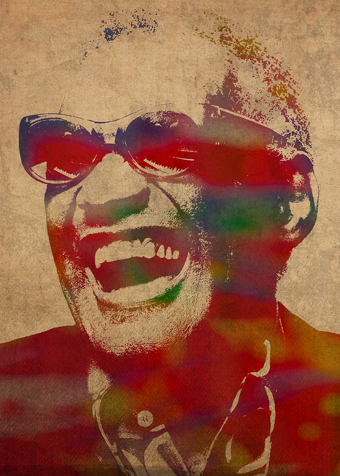 Ray Charles Watercolor Portrait