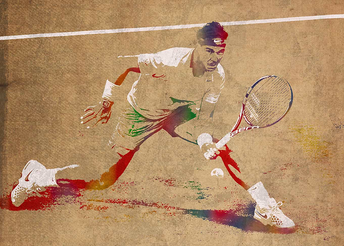 Rafael Nadal Watercolor Portrait
