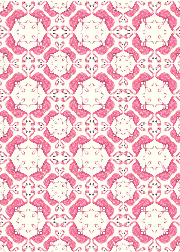 Flamingo Mozaik Pattern