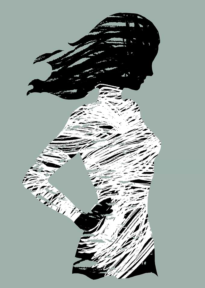 Silhouettes appear through brushstrokes.