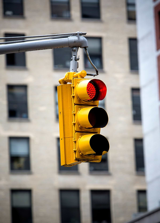 A Traffic Light in Manhatt