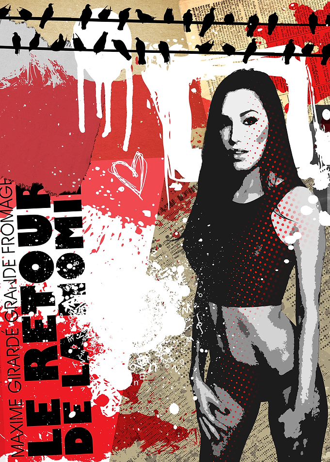 Industrial grunge girl design.