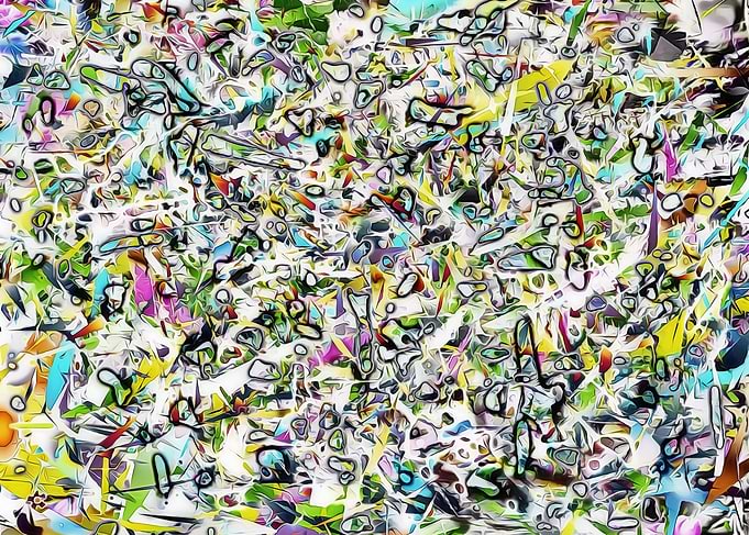 A hyper-abstract expressionist exploration of intricate ...