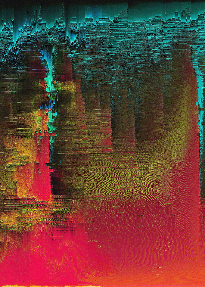 ‘mchdmg’ by OW. A series of digital disturbances create ...