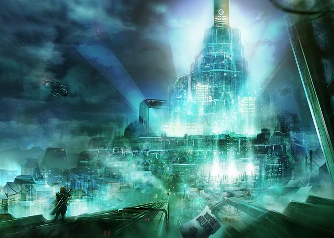 Concept Art of Final Fantasy 7, Cloud going to the Shin ...