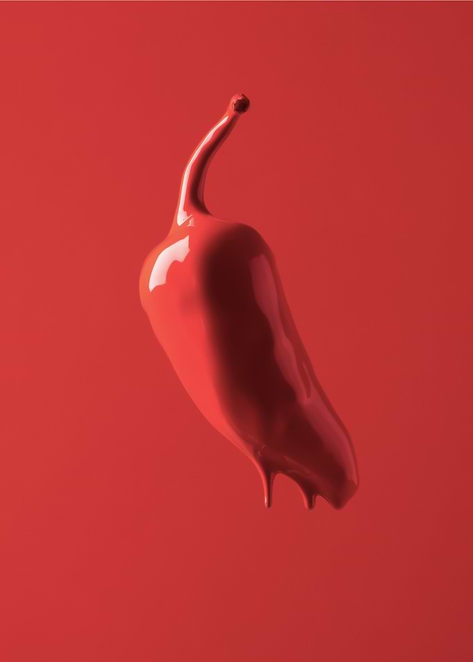 Dripping red hot pepper.
