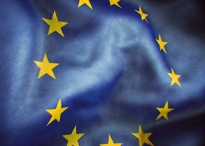 European flag waving in the wind