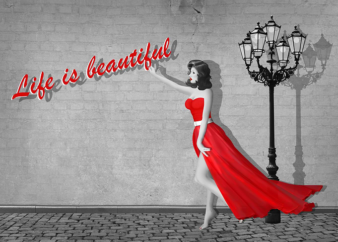 Pin-up girl as street art in Digital Art in the style o ...
