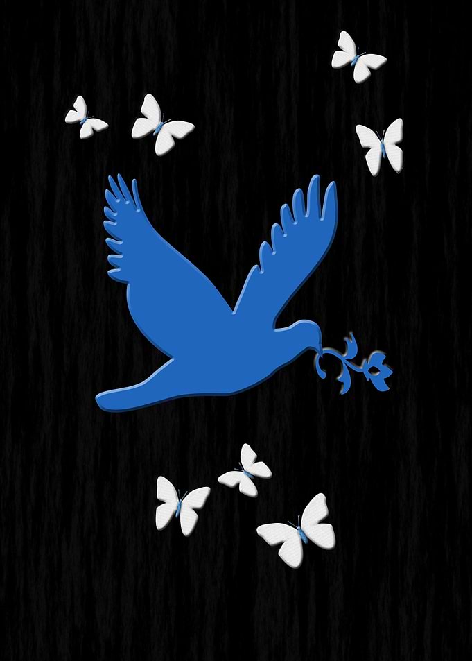 'Paper Blue Bird' . Paper blue bird flying in the dead ...