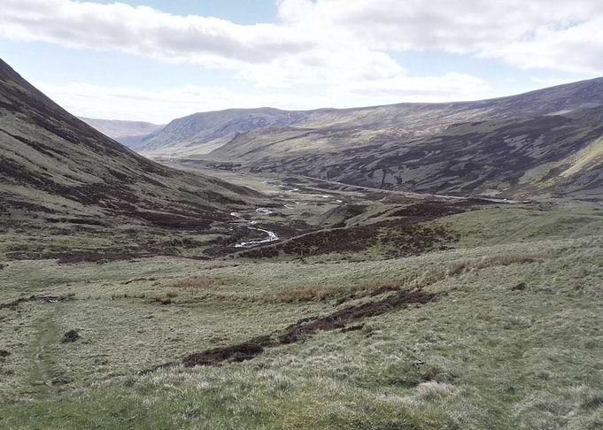 Glen Shee in summer, looking South.