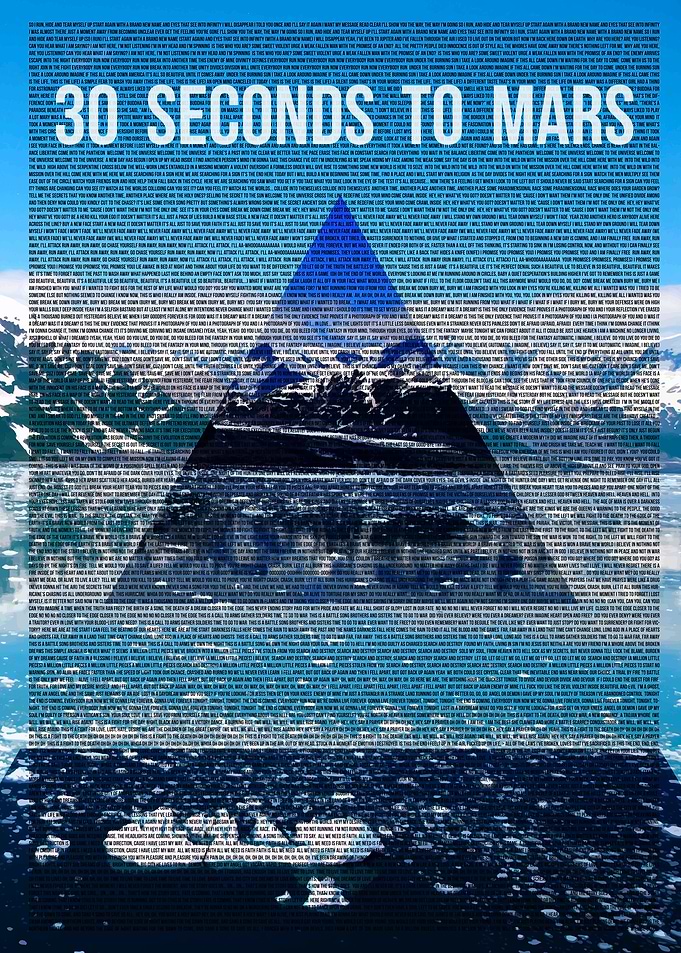 For the 30 Seconds to Mars fan, this poster features th ...