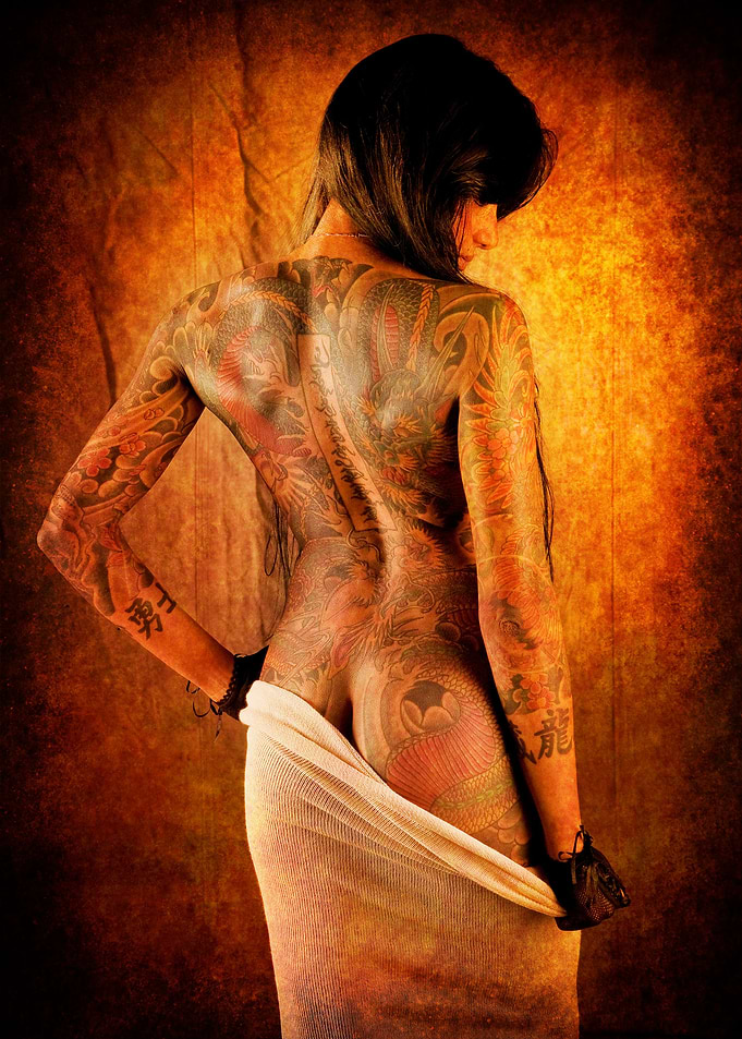 A girl with Tattoos.