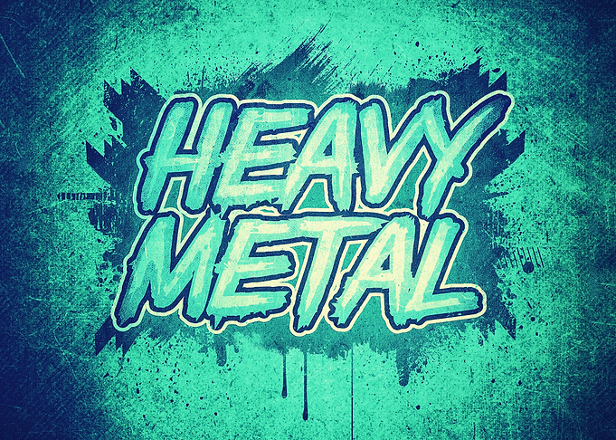 HEAVY METAL Green Splatter Typo Design Hardcore splatte ...