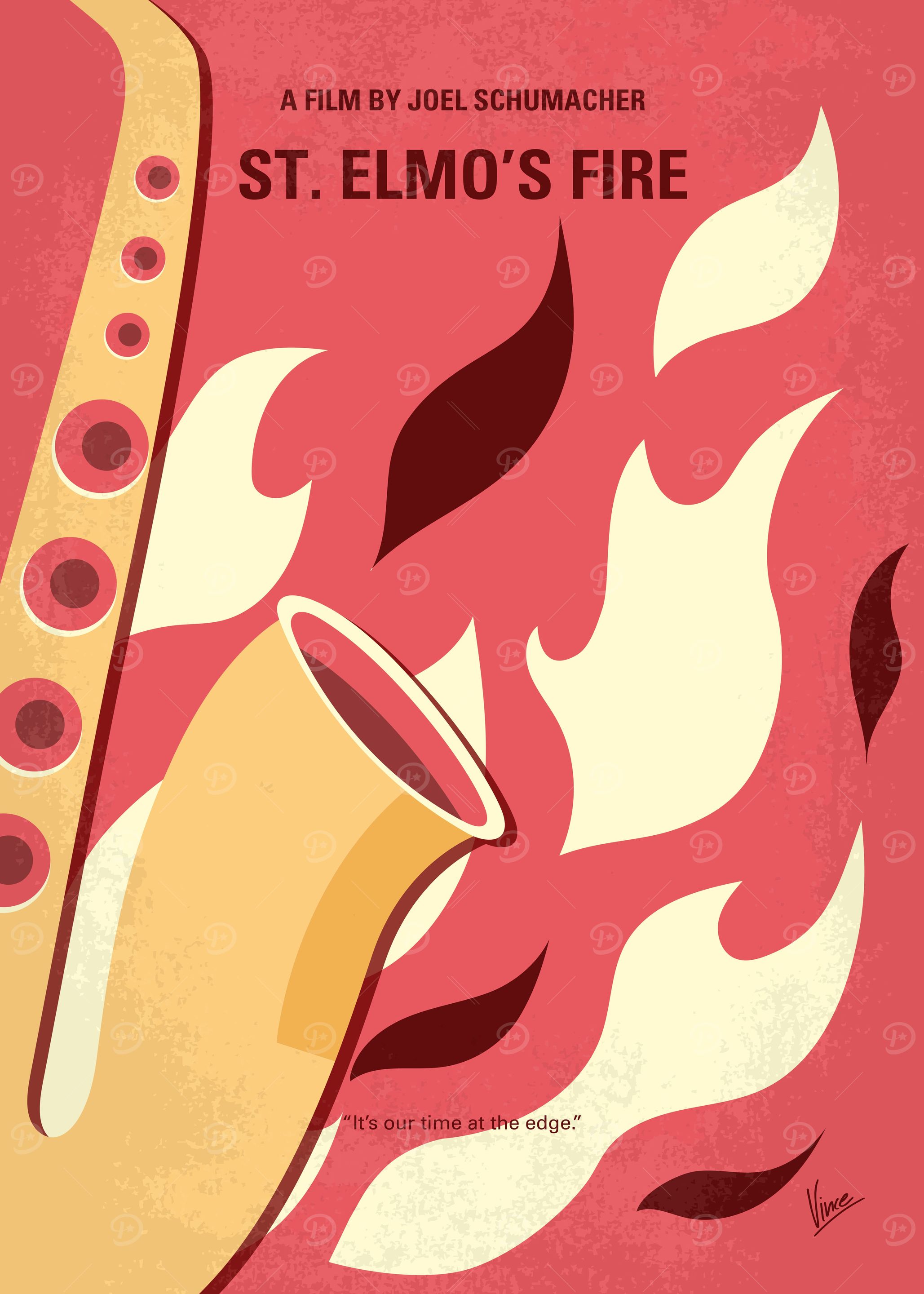 No657 My St Elmos Fire minimal movie poster A group of ...