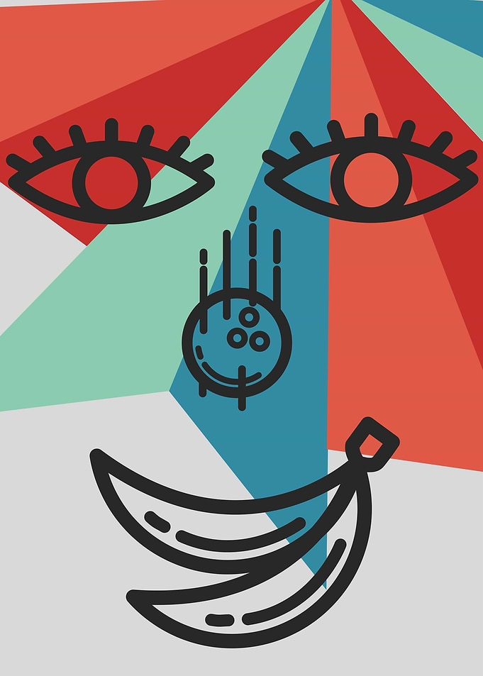 modern art with a modern clown face!