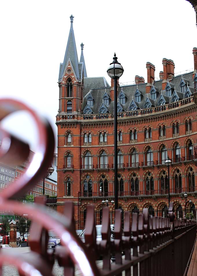 St Pancras station - street view in London UK