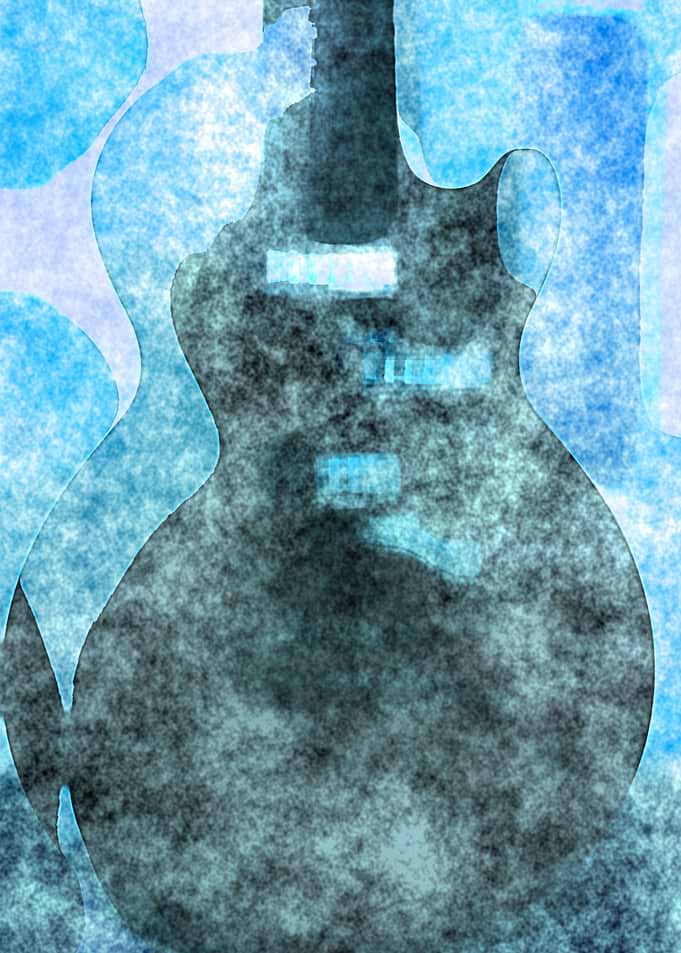 Abstract Guitar Watercolor