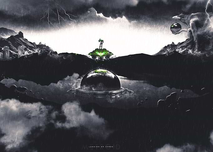 My surrealist art reimagining the Super Metroid gaming ...