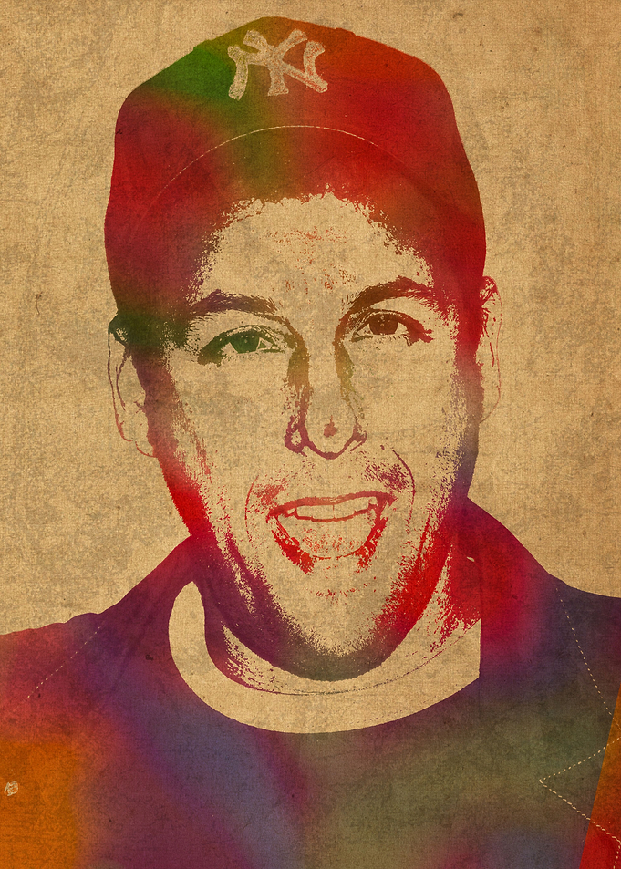 Adam Sandler Comedian Actor Watercolor Portrait on Canv ...