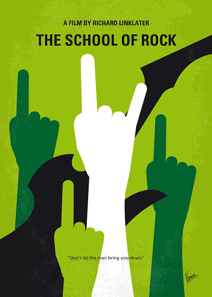 No668 My The School of Rock minimal movie poster After ...