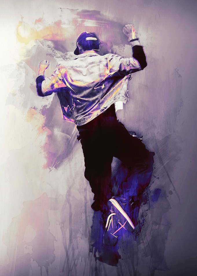 Urban Dancer - a painterly effect on a young man dancin ...