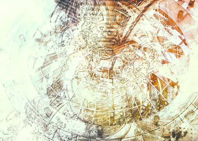 An abstract art of an architectural structure that is i ...