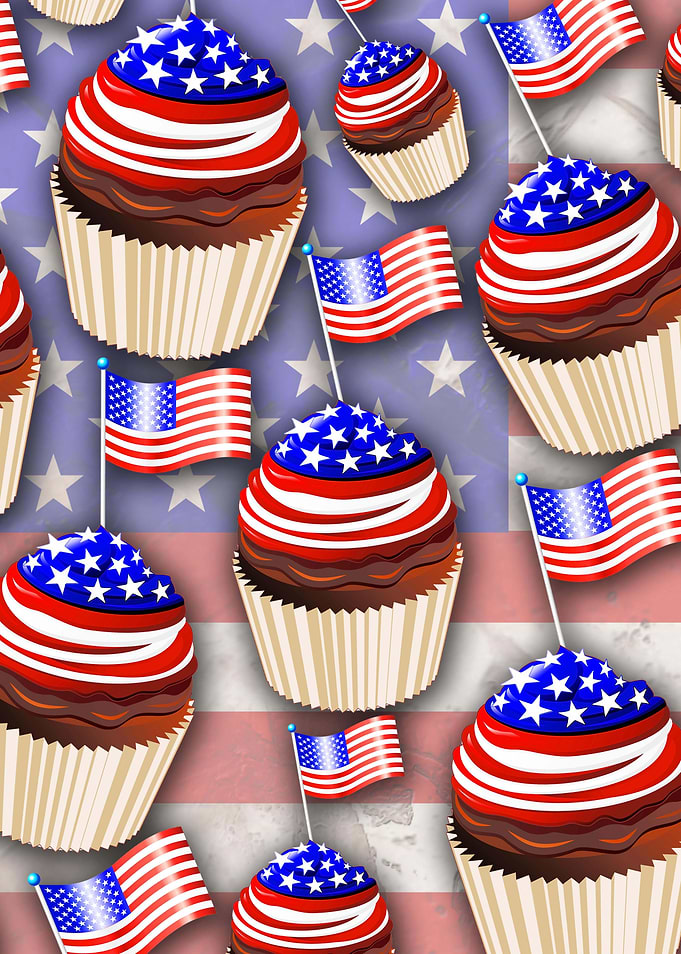 USA Flag Cupcakes Pattern