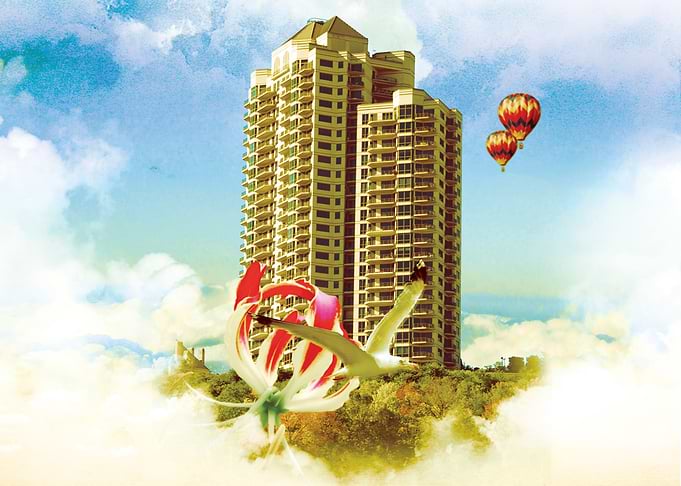 House In Cloud v4 - Fantasy Digital Art of a modern sky ...