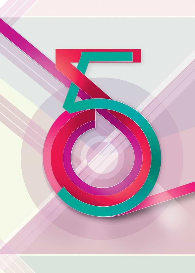 Number 5 v1 - Digital Artistic Interpretation of the nu ...