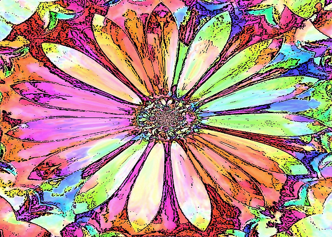 flower floral tropical colorful daisy cartoon modern ab ...
