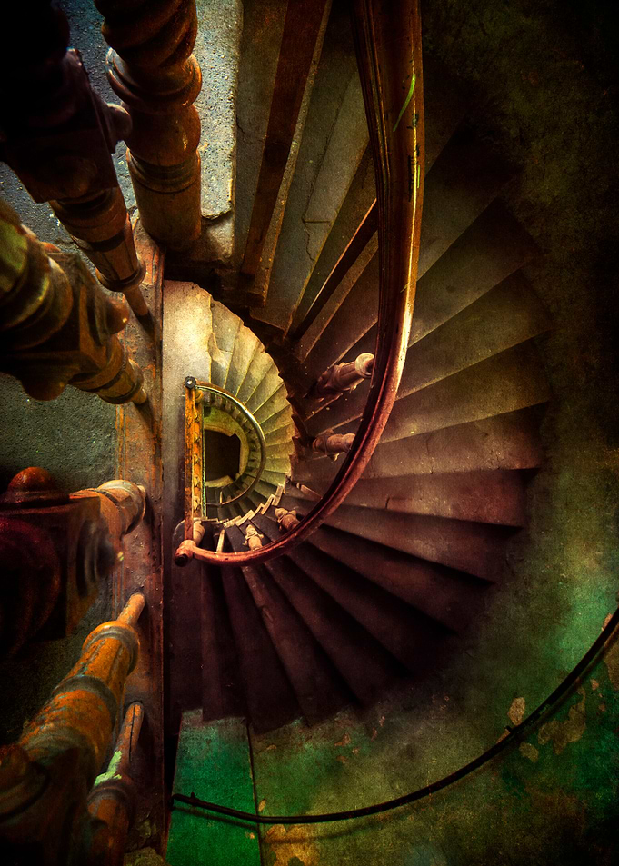 Spiral old staircase