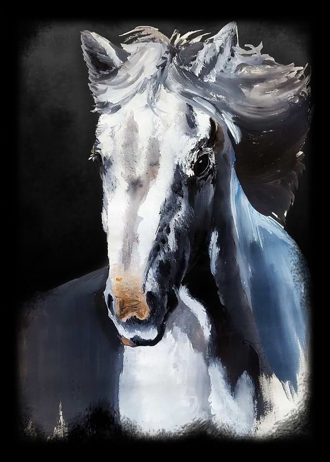 Horse Ghost - Wild White Horse from the Dark