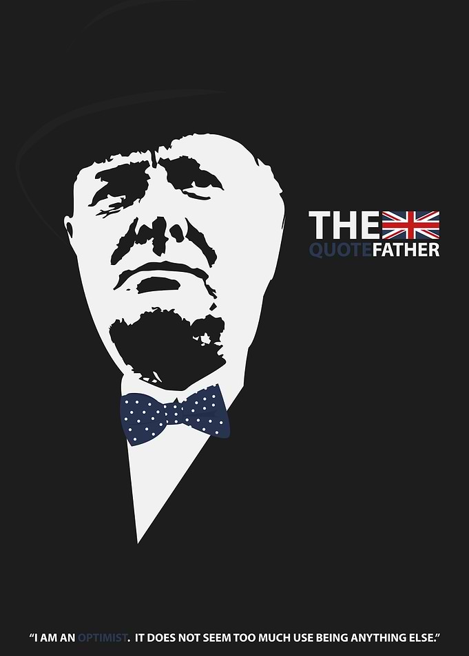 A Churchill poster made in the style of the godfather. ...