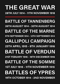 A simple WWI Tram Scroll listing most of the major batt ...