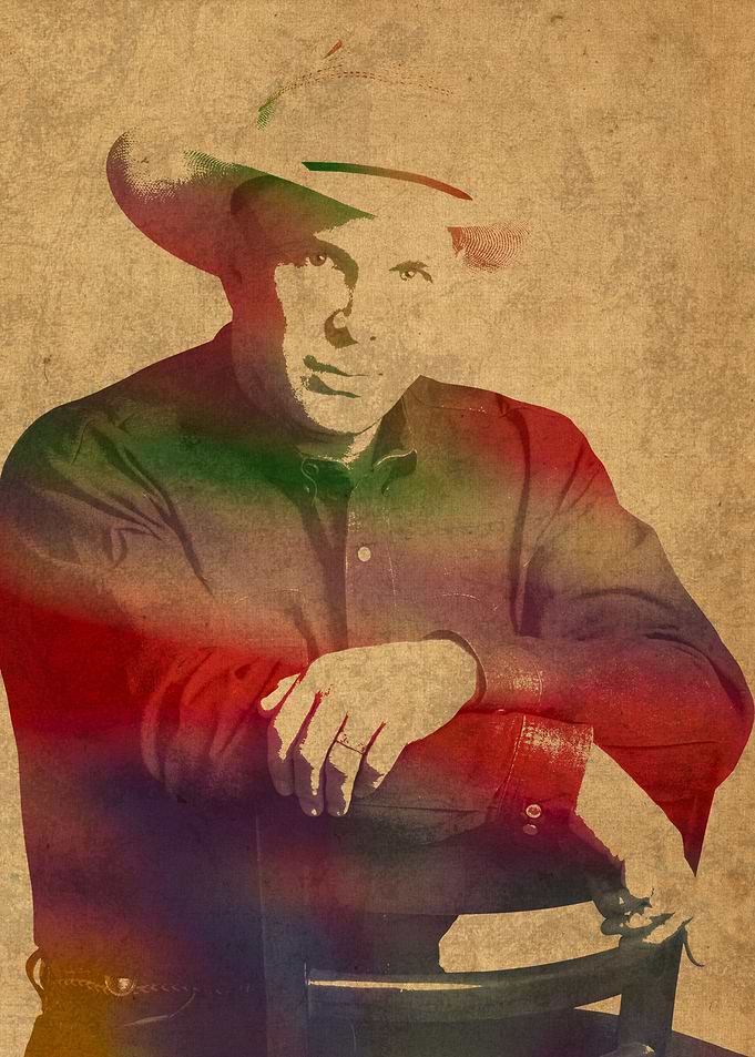 Garth Brooks Watercolor Portrait.