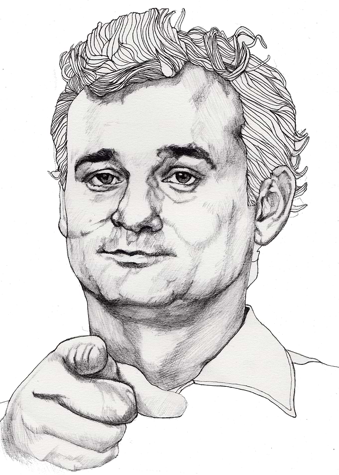 Bill Murray - The Original illustration is on A4 fine g ...