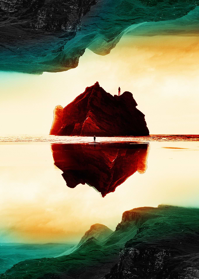 Isolation Island. A man ca