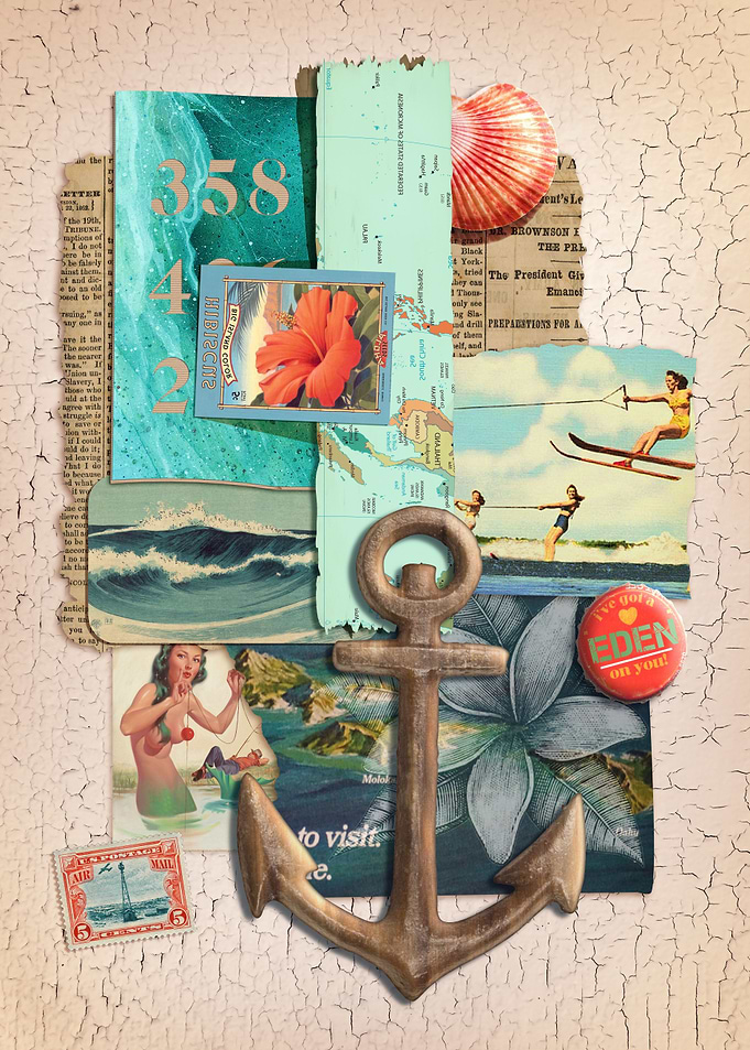 Retro Exotic Eden Collage