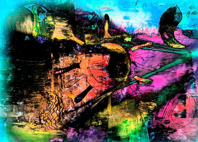 Bright colors abstract designer digital art