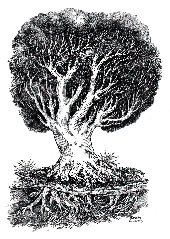 Tree 1 - ink and paper 2015