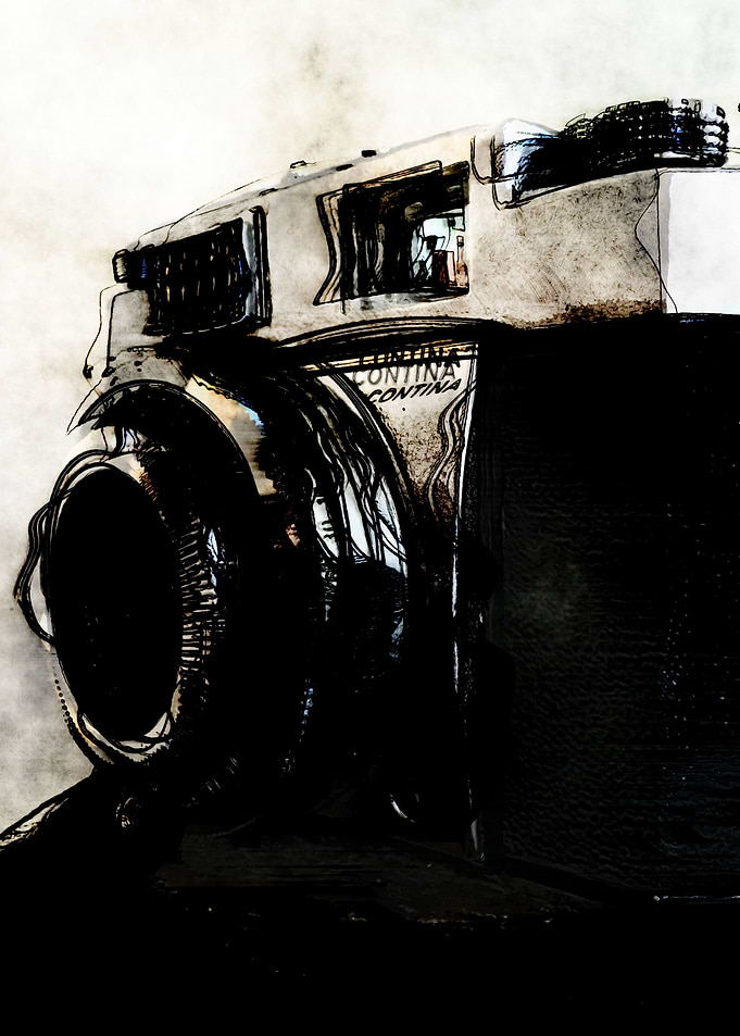 Vintage camera watercolor