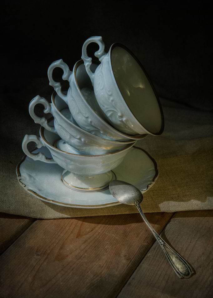 Still life with set of teacups