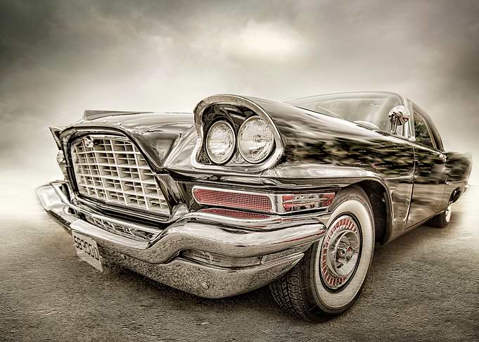 Big black and beautiful. This car had the front end to ...