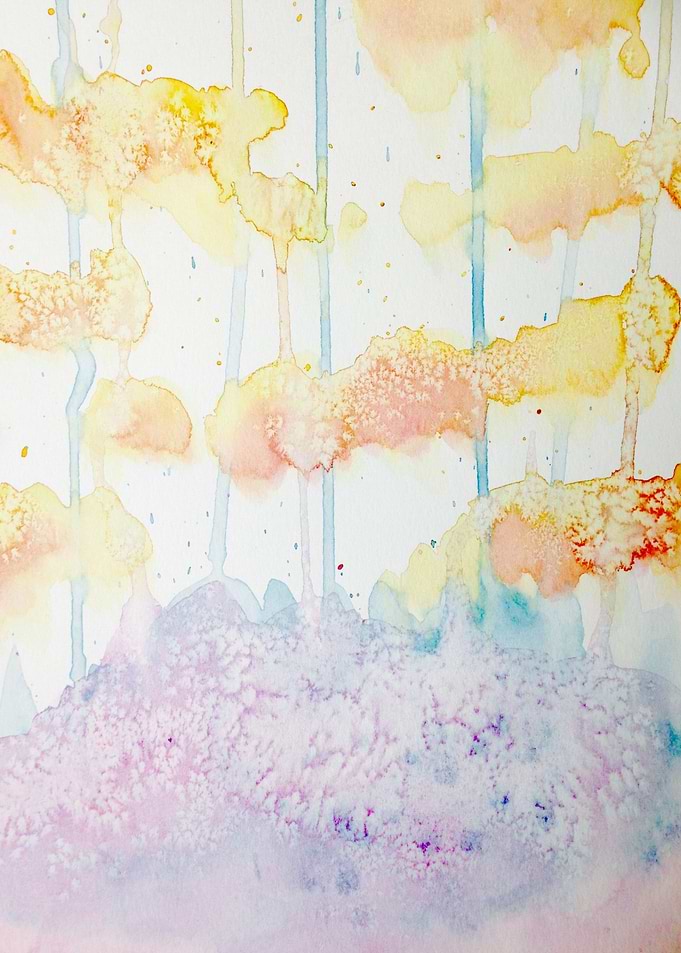 abstract watercolor forest