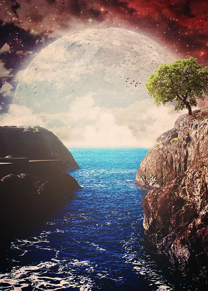 Where the moon meets the sea