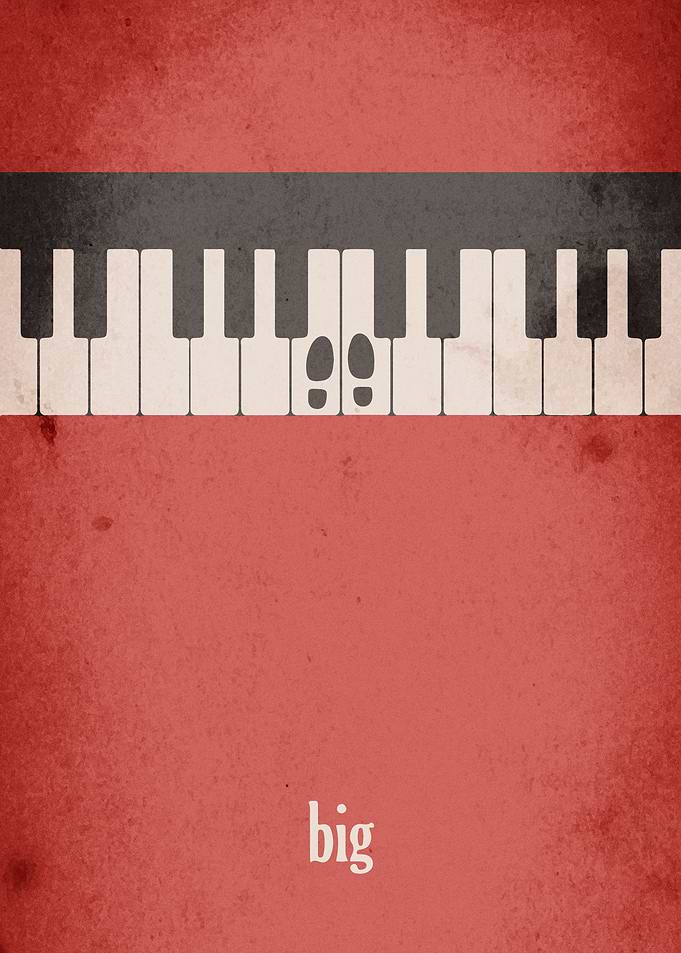 Minimalist take on the blockbuster movie 'Big'.