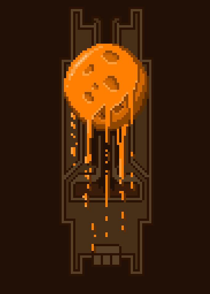 Planet mars made in pixels