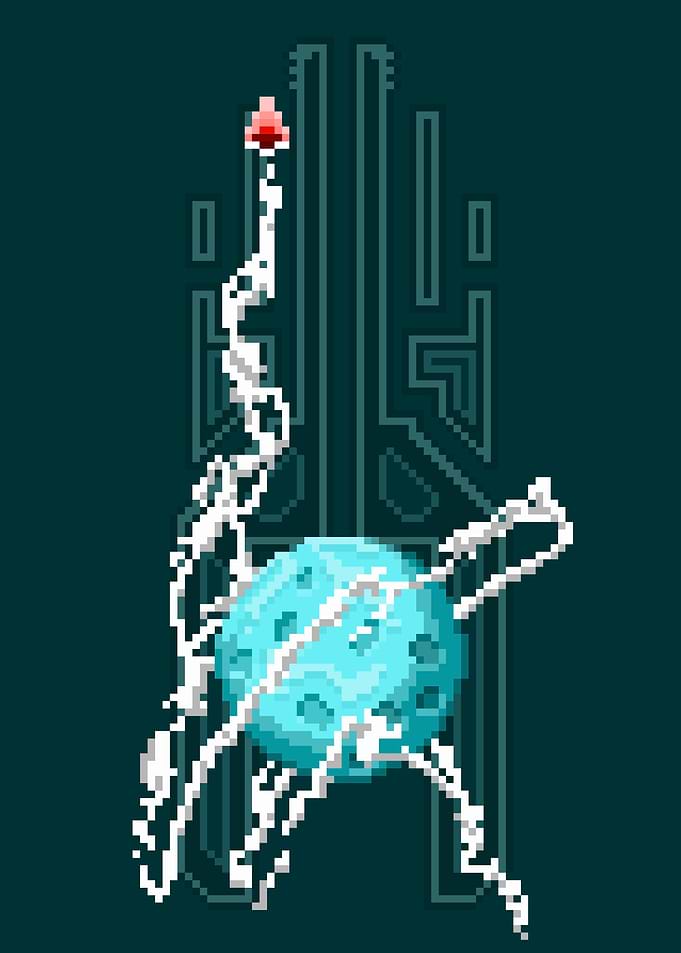 Moon made in pixel art