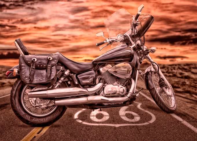 Digial art edit of a friend's beautiful motorbike. He h ...