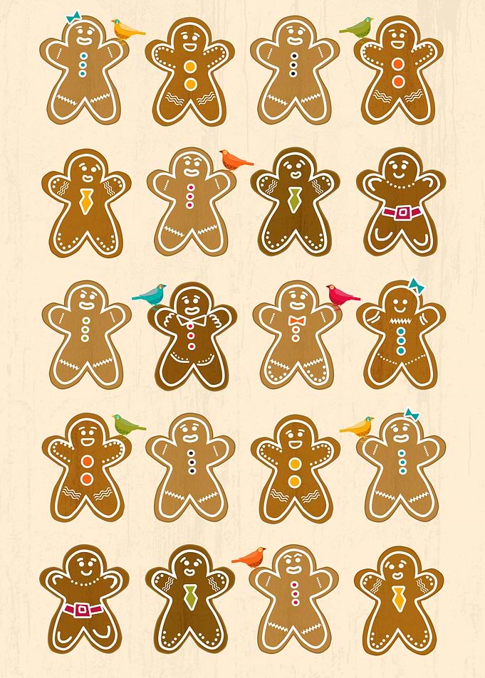A cute gingerbread man pattern